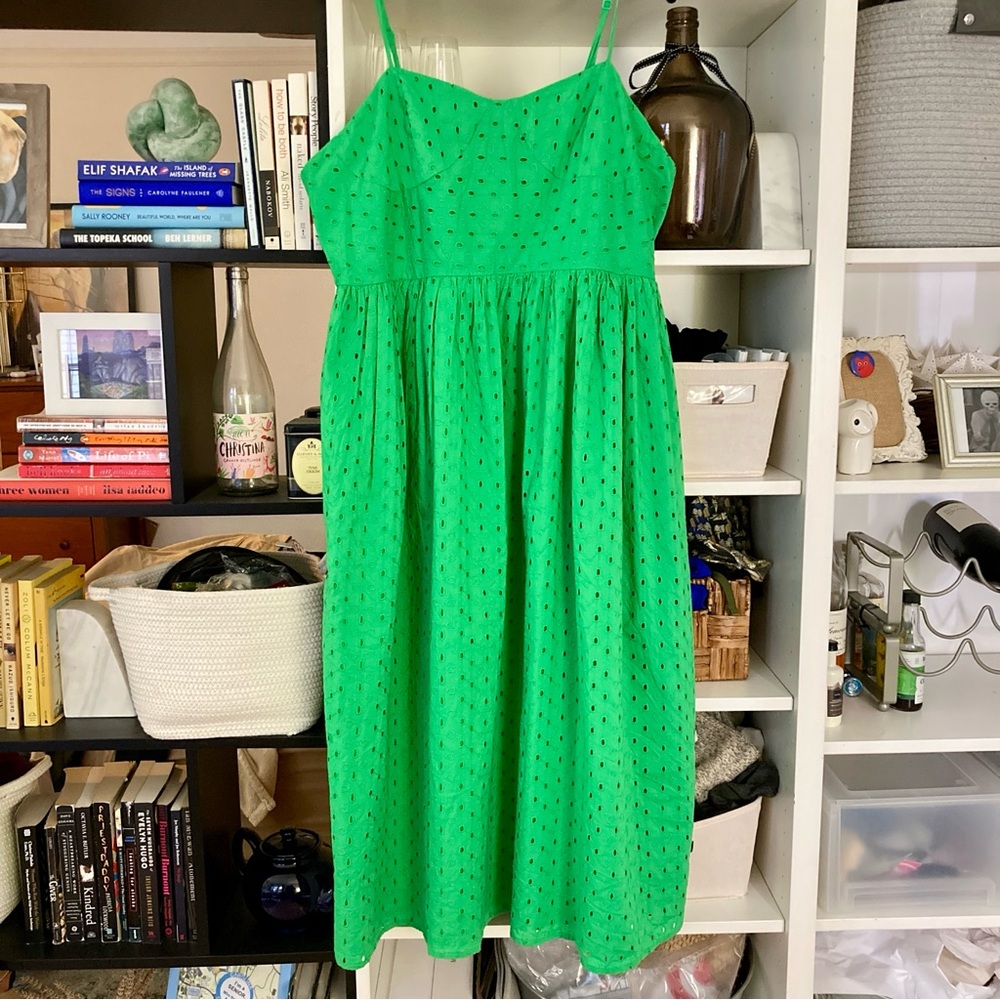 NWT Green 100% Cotton Eyelet Sundress XL